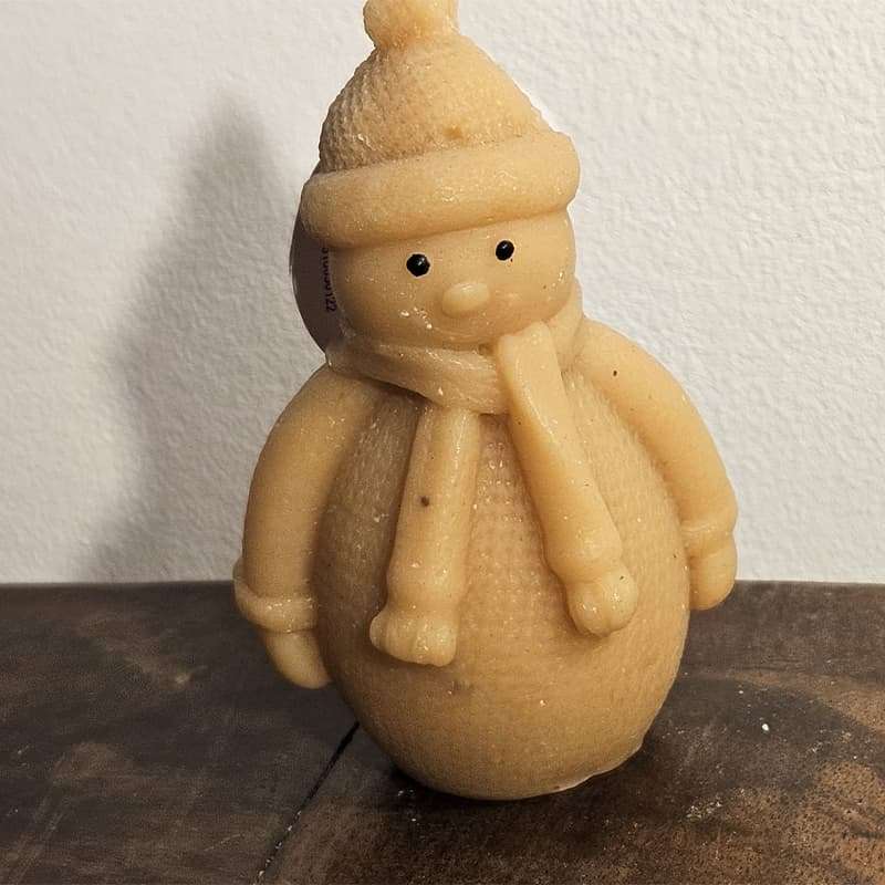 Ancien Bougeoir Théière Vitrail - Bonhomme De Neige En Fonte - Déco Noël Vintage