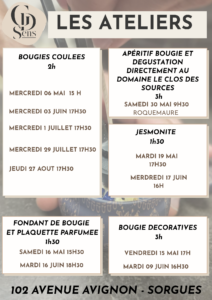 ATELIER BOUGIE JESMONITE GDSENS MAI JUIN