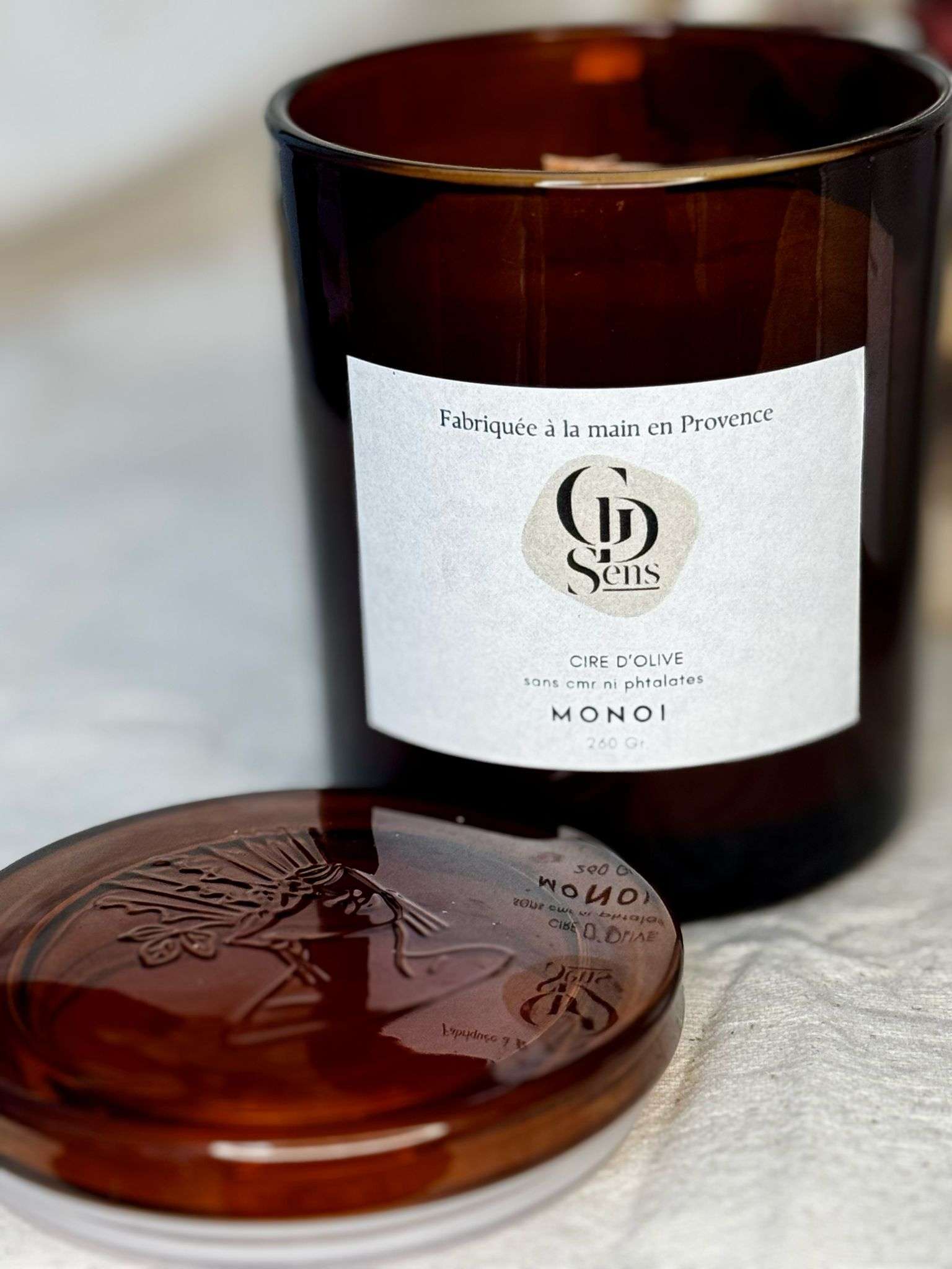 Bougies en pot 260gr pot ambré